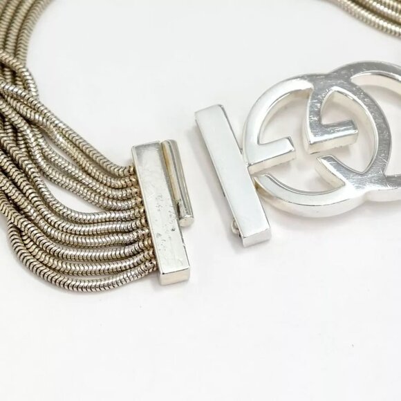 GUCCI Multi Strand G Logos Bracelet 7.5" Silver 925 Auth w/Box #783-32 - Picture 9 of 16